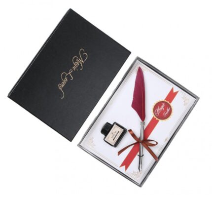 엔틱 깃털 만년필(자홍색) / 클래식 추억 잉크펜 선물