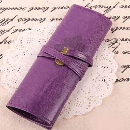 스웨이드 가죽 펜슬 케이스(보라색) / 고급 펜 파우치 필통