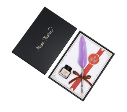 엔틱 깃털 만년필(연보라색) / 클래식 추억 잉크펜 선물