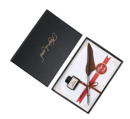 엔틱 깃털 만년필(갈색) / 클래식 추억 잉크펜 선물