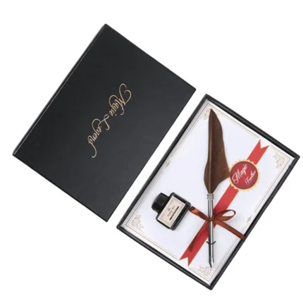 엔틱 깃털 일반닙 만년필(갈색) / 클래식 추억 잉크펜 선물