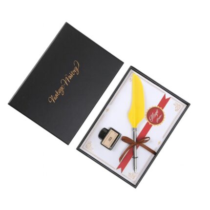 엔틱 깃털 일반닙 만년필(노란색) / 클래식 추억 잉크펜 선물