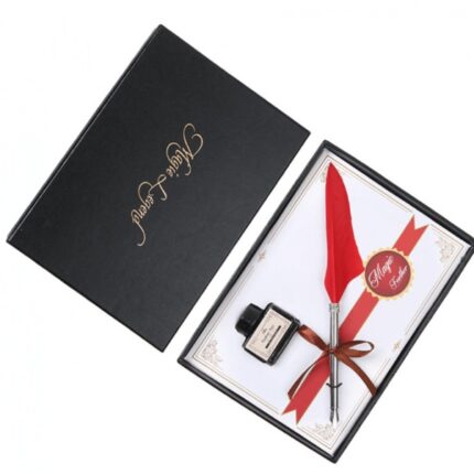 엔틱 깃털 일반닙 만년필(빨간색) / 클래식 추억 잉크펜 선물